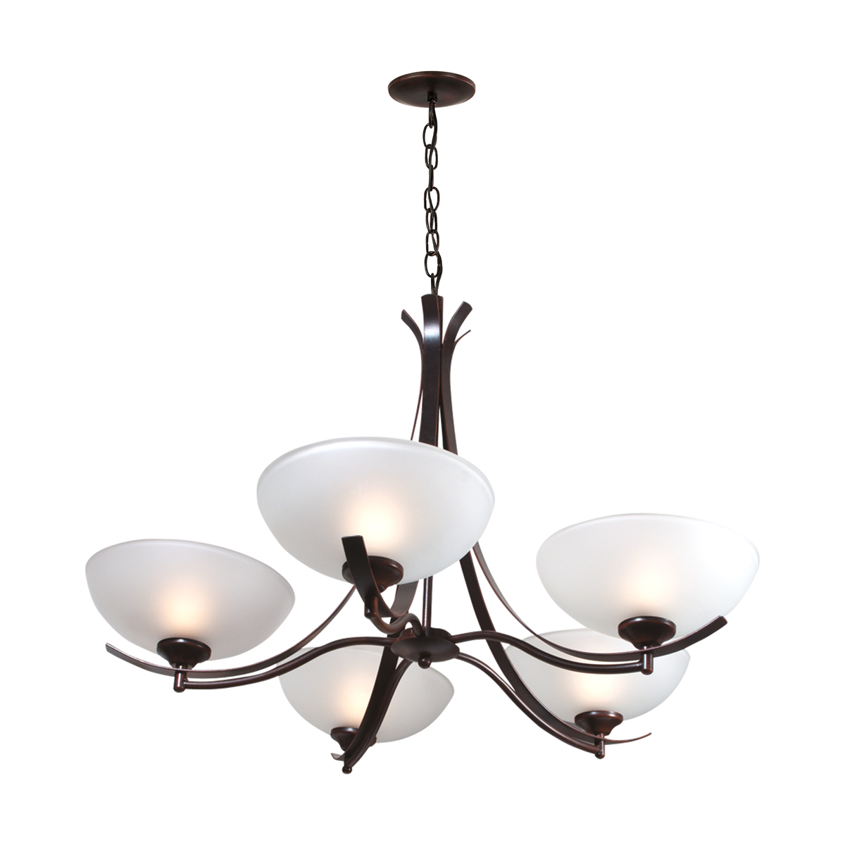 CFD5L/CH-Lámpara candil de 5 luces en color café chocolate