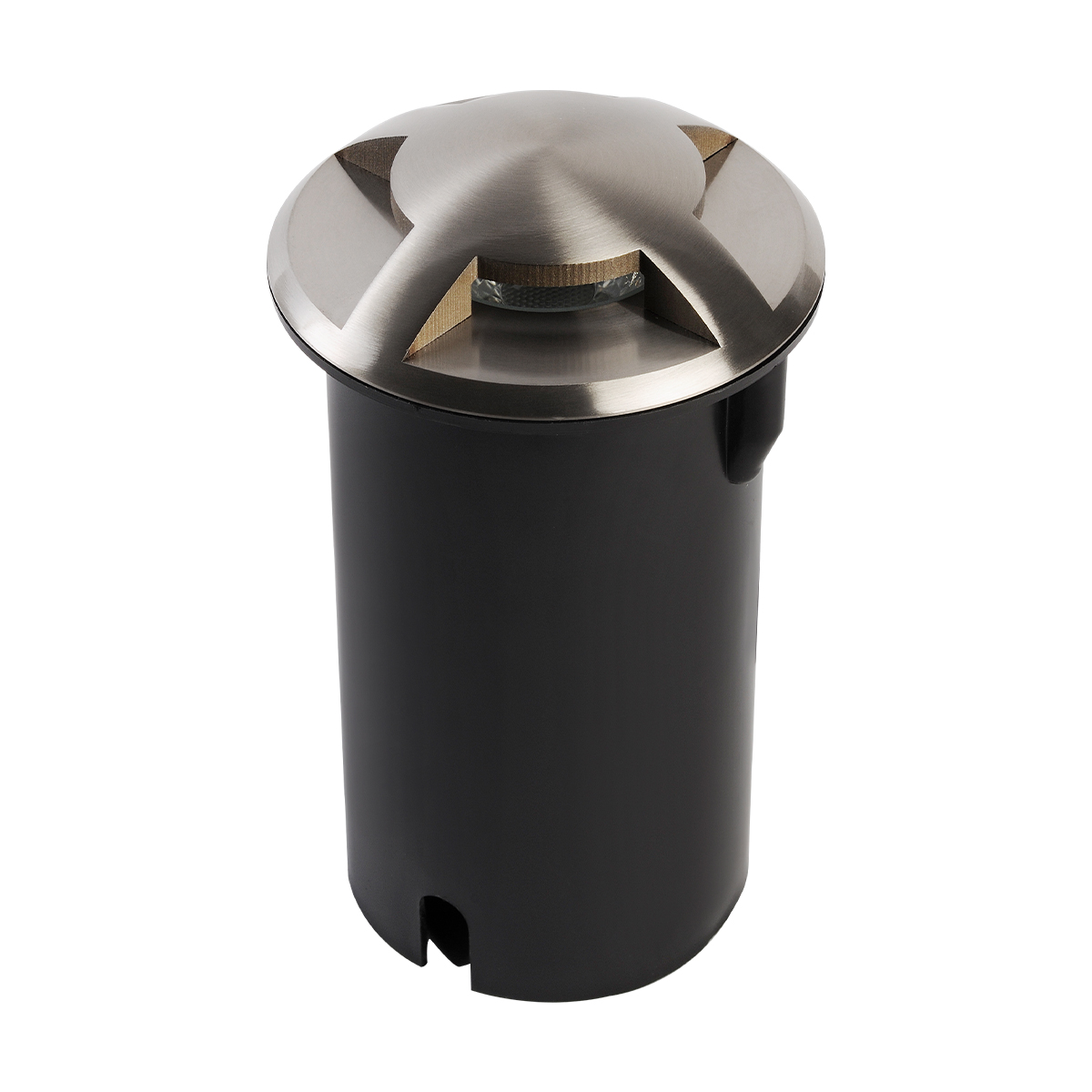 3180-Luminaria para empotrar en piso de exterior, material acero inoxidable.