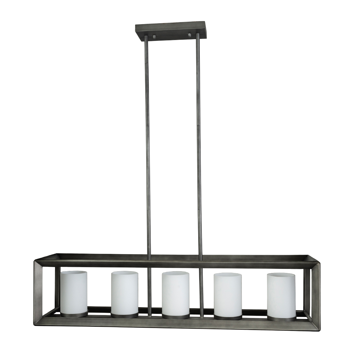 C2029-5/GR-Lámpara colgante sofisticada de 5 luces color plata.