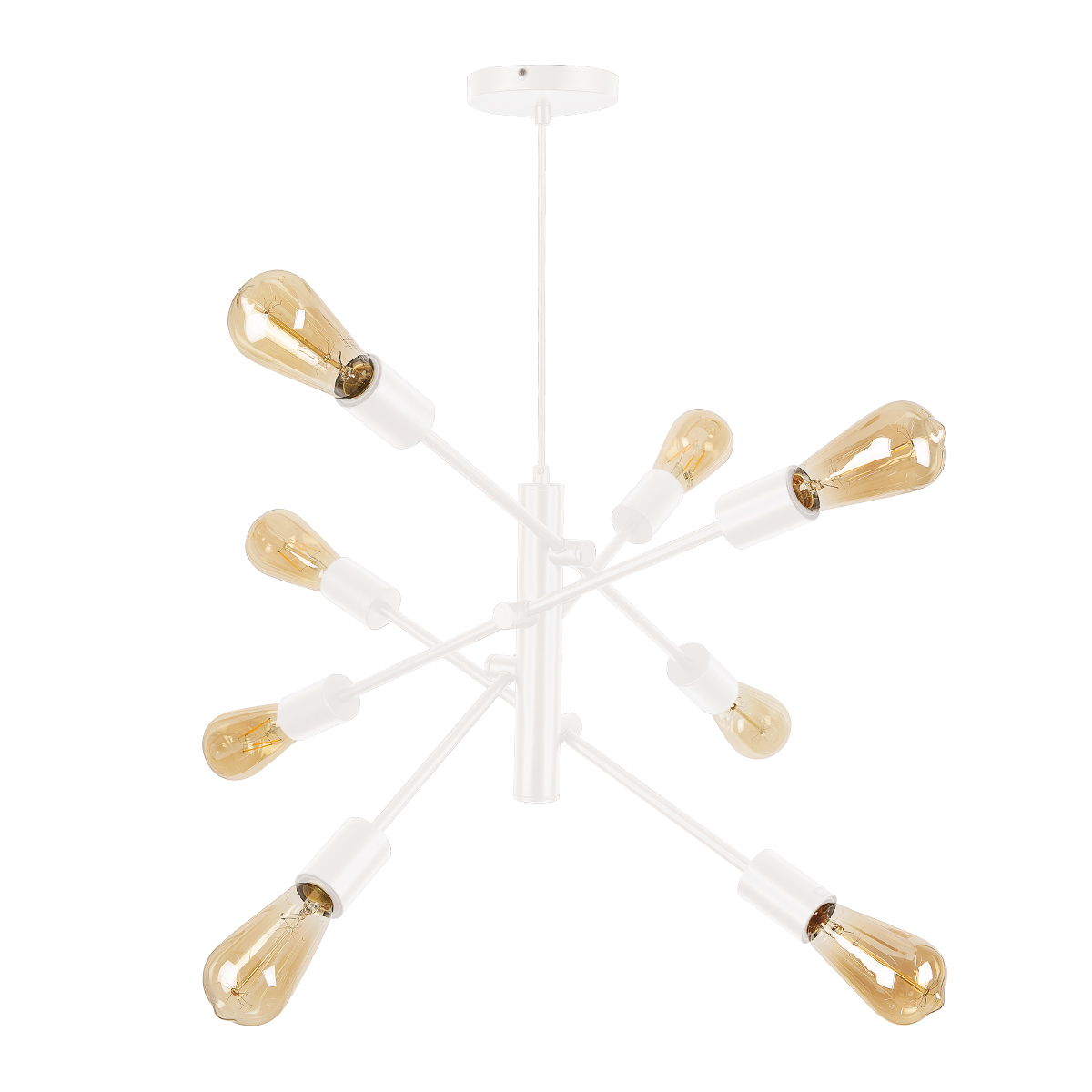 C2050-8/BL-Lámpara grande blanca estilo átomo de 8 luces