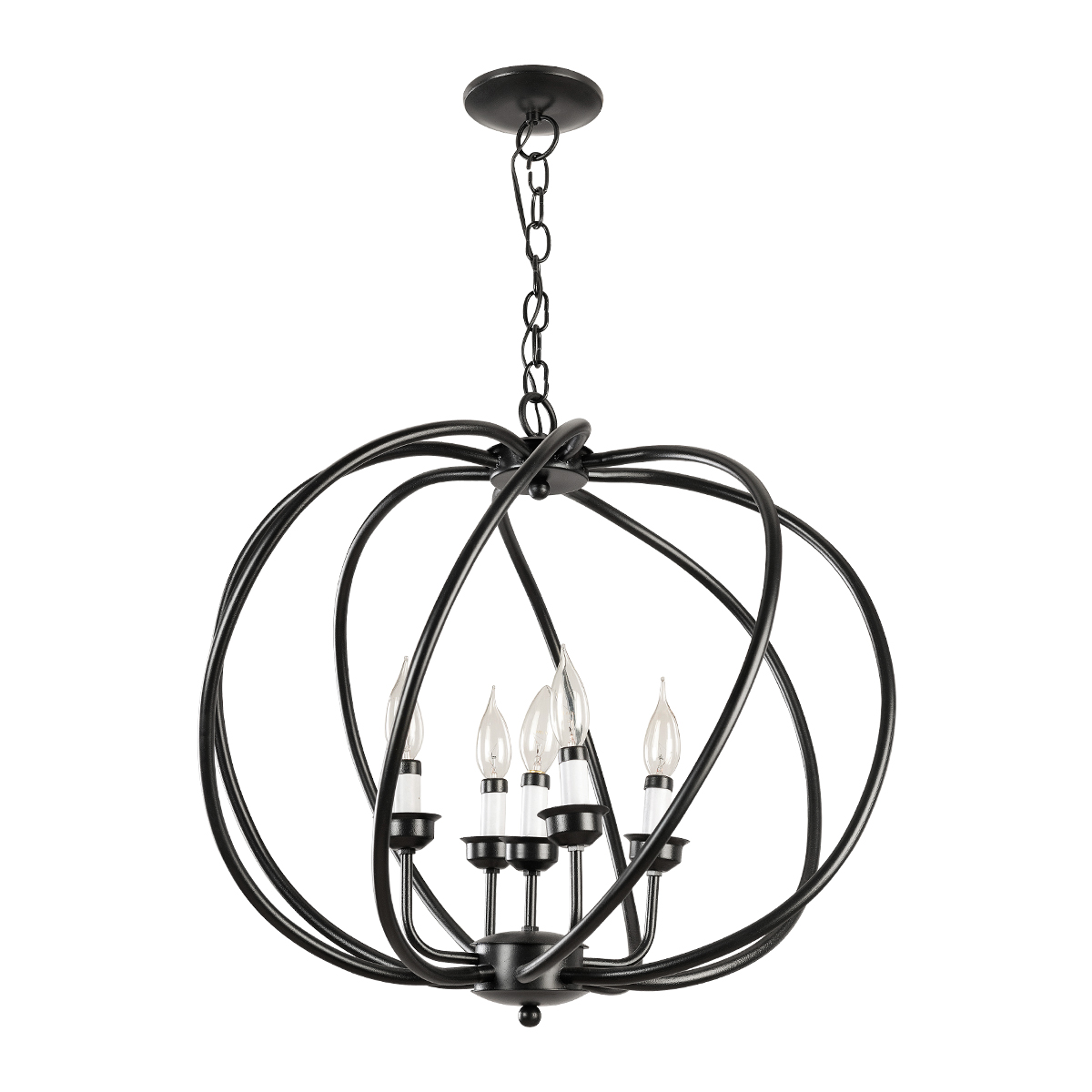 CFG5L/NE-Candil hecho en México color negro de 5 luces.