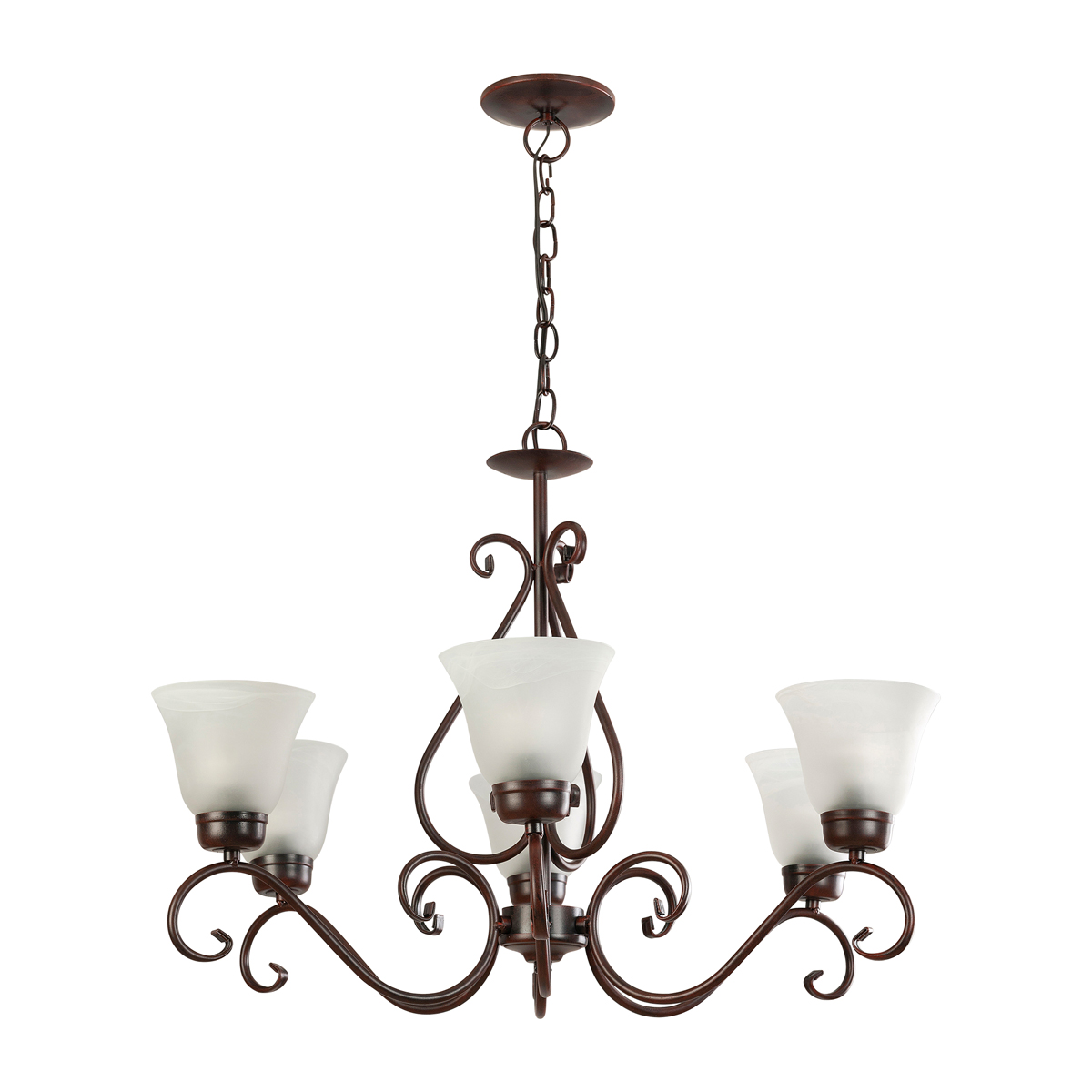 CFT6LP/O-Candil de 6 luces color oxido.